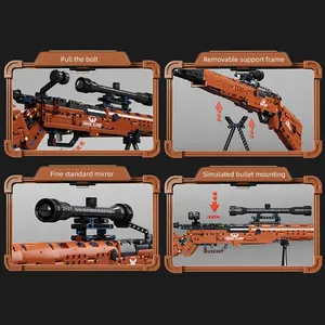 TGL T2031 Sniper Game Gun Model Military <span class=keywords><strong>WW2</strong></span> City Weapons Can Shoot Bullets Bricks MOC Toys Gift Building Blocks Sets - Product Image 4