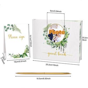 Nicro nouveauté personnalisé lin tissu couverture livre d'or relié luxe mariage invité Signature Scrapbook mémoire Photo <span class=keywords><strong>Album</strong></span> - Product Image 6