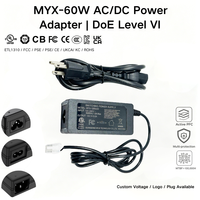 Adaptateur secteur MYIXI 100-240V entrée, 6V/9V/12V/26V/115V/120V sortie, 2500mA, en matériau PC pour PC