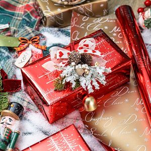 MAYPLUSS Christmas <b>Wrapping</b> <b>Paper</b> Roll 17IN X 33FT Reversible Red Tree Design Gift Craft Packaging <b>Paper</b> - Product Image 2