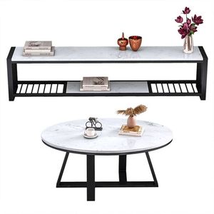 <b>Brackets</b> High Quality Luxury Living Room Powder-coated Steel Frame Modern Minimalist L-shaped TV Stand - Product Image 6