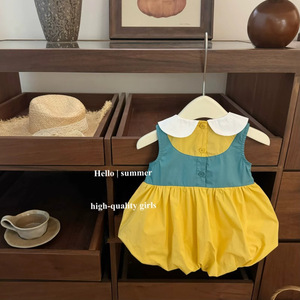 Tongxingyuan Girls Sleeveless Dress With Collar And Fries Design Summer Casual Wear - Product Image 2