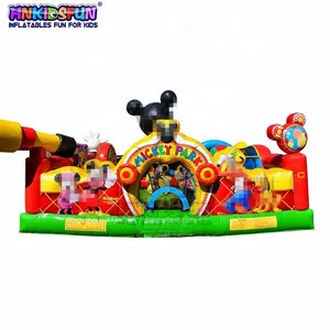 मिकी माउस Inflatable बाउंसर महल, Inflatable कूद उछालभरी मिकी पार्क बच्चों के खेल का मैदान के लिए