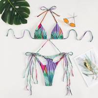 Impression personnalisée tie dye maillot de bain vietnam adolescentes string bikini deux pièces espace maillot de bain maillots de bain vêtements de plage