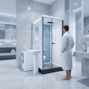 <span class=keywords><strong>Cabine</strong></span> <span class=keywords><strong>de</strong></span> <span class=keywords><strong>douche</strong></span> modulaire tout-en-un YEETE <span class=keywords><strong>avec</strong></span> toilettes et lavabo, certifiée CE, verre <span class=keywords><strong>de</strong></span> 8 mm pour projets hôteliers et d'appartements - Product Image 4