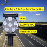 Feu de signalisation solaire SWLN12, 12 LED, clignotant haute intensité, étanche IP66, trois-en-un (poignée/aimant/support), portée visible de 800 m