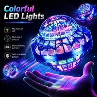 Juguete Volador OVNI Recargable de Plástico con Bola LED de Colores, Juguete Interactivo Novedoso Controlado a Mano