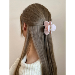 Pince à cheveux DOWELL en acétate de camélia style français, taille moyenne, design colorblock, pour <span class=keywords><strong>coiffure</strong></span> quotidienne élégante des jeunes filles - Product Image 3