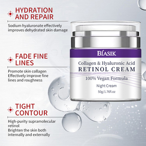 OEM Crème au collagène <span class=keywords><strong>et</strong></span> au rétinol acide hyaluronique 50G Crème <span class=keywords><strong>anti</strong></span>-rides Crème hydratante liftante nourrissante réparatrice pour le visage - Product Image 3