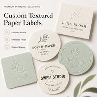 Étiquettes en papier texturé personnalisées, autocollants avec logo en relief, étiquettes adhésives de qualité supérieure pour bougies, boîtes cadeaux, emballages OEM