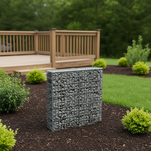 Muro in gabbioni di acciaio zincato 39,4x7,87x39,4 pollici con coperture per paesaggistica e decking - Product Image 3