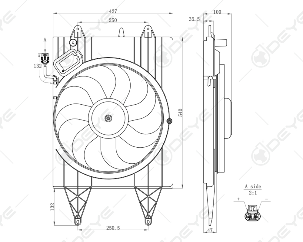 OE# 5U0121207A 2327300000 Auto Engine Electric 12V DC Condenser Cooling Fan Radiator Motor Shroud Assembly for VOLKSWAGEN GOL Auto Parts Image 5