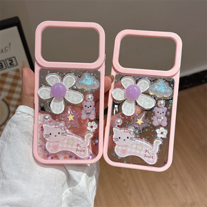 เคสโทรศัพท์ iPhone 15 16 14 17 Pro Max ลายดอกไม้ 3 มิติ น่ารัก สไตล์แฟชั่น พร้อมลายแมวและหมีดาว สำหรับสาวๆ ป้องกันการกระแทก - Product Image 2
