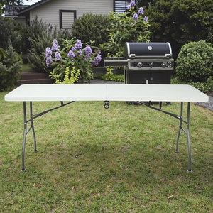 Wholesale Heavy Duty <strong>Foldable</strong> 6ft 8ft 10 People Garden Party Rectangular White Plastic <strong>Dining</strong> <strong>Table</strong> and <strong>Chairs</strong> Set - Product Image 5