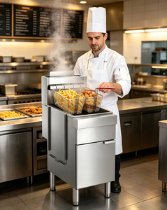 Freidora automática de cocina sin humo para donuts, patatas fritas, perritos calientes, alitas de <span class=keywords><strong>pollo</strong></span>, <span class=keywords><strong>pollo</strong></span> <span class=keywords><strong>Broaster</strong></span> y freidora de aceite abierta comercial - Product Image 1