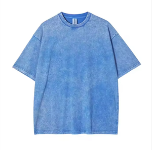 T-shirt gris surdimensionné pour homme, manches courtes, col rond, en jersey de coton, décontracté, avec impression de lettres et logo personnalisé sur le devant - Product Image 2