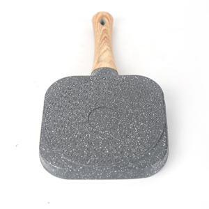 Spiegelei-Artefakt Drei-in-Eins Aluminium Rechteckige Pfanne Mini-Frühstückspfanne 2-Loch-Kuchenform Holzgriff Modern Nachhaltig Gasgeeignet - Product Image 5