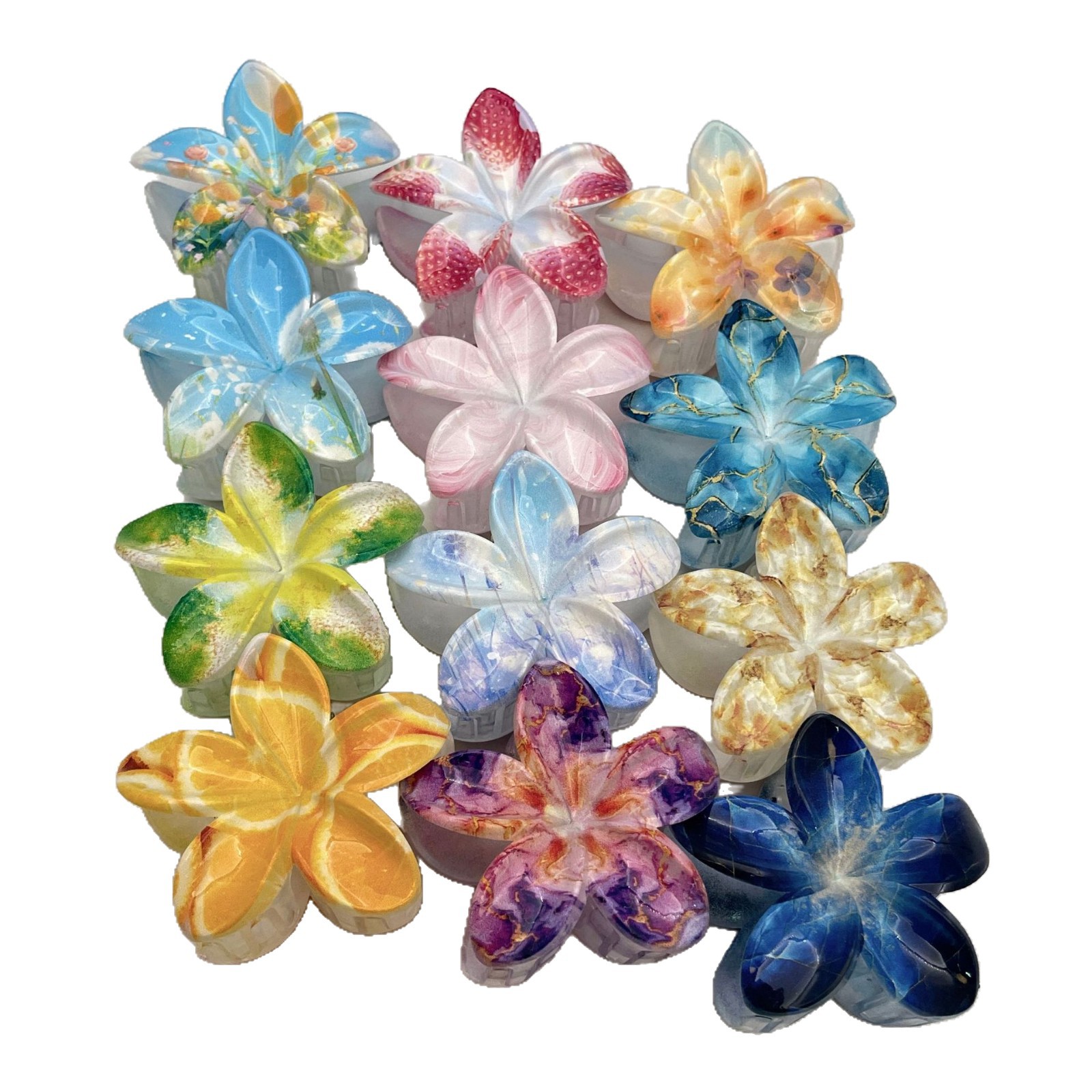 Wholesale 8cm Plastic Hairpin New Holiday Flower Grab Clip Sweet