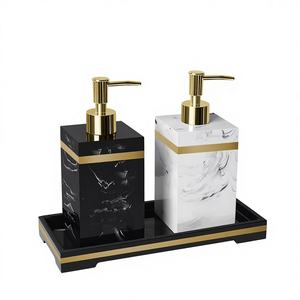 Dispensador de Jabón de Manos de Lujo, Ecológico y Duradero, con Incrustaciones de Mármol Blanco, Bomba de Acero Inoxidable, Uso Comercial - Product Image 1