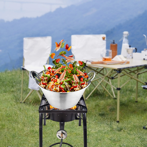 Cazo Profundo para Paella, Sartén Cóncava de Gran Capacidad, Wok Alto para <span class=keywords><strong>Carnitas</strong></span>, Utensilio de Cocina para Exteriores - Product Image 1
