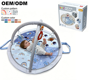 Alfombra de Juego para <span class=keywords><strong>Bebés</strong></span>, Alfombra de Estimulación Tummy Time, Alfombras de Juego Plegables y Gimnasios de Piso para <span class=keywords><strong>Bebés</strong></span> de 0 a 6 Meses, Regalos para Recién Nacidos con 5 Juguetes Colgantes - Product Image 1