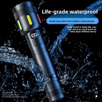Lampe torche compacte portable ultra-lumineuse à zoom longue portée en alliage d'aluminium rechargeable personnalisée pour l'extérieur, haute intensité, vente en gros