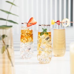 Vasos de cristal Verres à vin sans pied en plastique PET transparent bon marché Logo personnalisé gobelet sans tige - Product Image 6