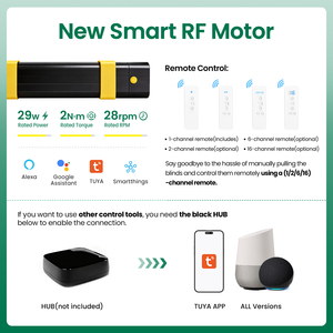 Persianas de Madera Motorizadas Eléctricas con Personalización OEM, Compatibles con Zigbee, Alexa, Tuya, Wifi, Google y Matter, para Ventanas - Product Image 6