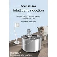 Fontaine à eau pour animaux de compagnie en acier inoxydable, anti-fuite, à circulation automatique, distributeur d'eau pour chat et chien, pompe intelligente, filtration silencieuse