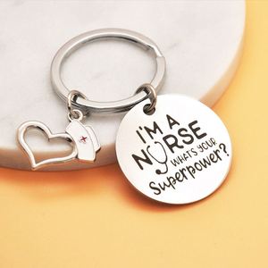 Porte-clés en acier inoxydable en promotion, cadeaux pour infirmières, porte-clés « Je suis une infirmière » - Product Image 2