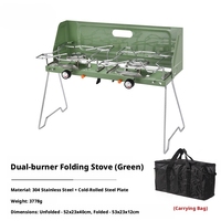 Réchaud à gaz double portable pliable pour camping en extérieur, cuisinière à cartouche pour voiture, barbecue de voyage