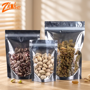 In Stock Aluminum <b>Foil</b> Stand up Pouch with Clear <b>Window</b> Ziplock Resealable Food Packaging Bag for Pet Food Candy & Gift - Product Image 1