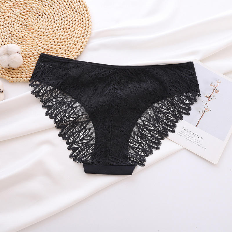 Wholesale Sexy Lace Underwear for Women Silky Seamless No Show Panties Ladies Transparent Bikini Lightweight Cheeky Hipster