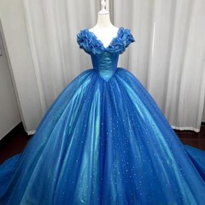 Vestidos de Quinceañera Azules, Vestido de Fiesta para 15 Años, Vestido de Gala con Hombros Descubiertos, Vestido Formal Clásico con Foto Real, Personalizado - Product Image 4