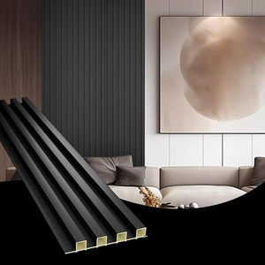 Revestimiento de Pared WPC de Fulin Hotel, Plástico Ecológico, Resistente a <span class=keywords><strong>la</strong></span> Humedad, Ignífugo, Impermeable, Diseño Moderno, Interior y Exterior, Acanalado, Gran Formato - Product Image 2