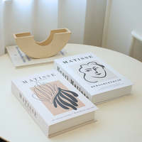 Caja Decorativa con Forma de Libro, Estilo Moderno y Elegante, Modelo de Caja de Papel Decorativa Hueca con Relieve