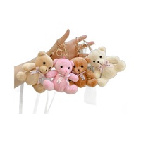 Porte-clés pendentif ours en peluche super doux et mignon, effet lavé, avec foulard, finition vernie UV, cadeau d'anniversaire, anti-stress, pour couple, pour sac