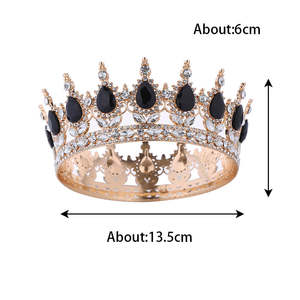 רטרו בארוק אביזרים cheveux פמיות 13 ס "מ קריסטל כלה כתר חתונת חתונה מסגסוגת אלגנטי כתרים למלכה - Product Image 6