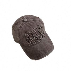 2024 Offre Spéciale lavé Cowboy femme fait vieille casquette déchirée lettre Vintage casquette de Baseball - Product Image 1