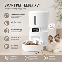 Distributeur automatique de nourriture pour animaux de compagnie avec application, alimentation programmée par portions, chemin de distribution anti-blocage, télécommande pour chats
