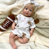 Poupées reborn en silicone aux cheveux blonds, 17 pouces, bébé fille avec bouche ouverte, collection d'artistes, jouets pour poupées