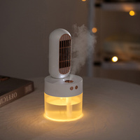Agq Draagbare Luchtbevochtiger Elektrische Oplaadbare Draaien Nano Water Lucht Spray Mist Koeling Luchtkoeler Fan
