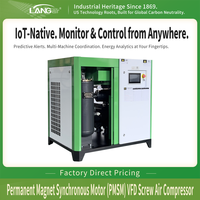 Langair kompresor udara, kompresor industri sekrup putar 10 Bar 8bar kebisingan rendah 30 HP 37kw