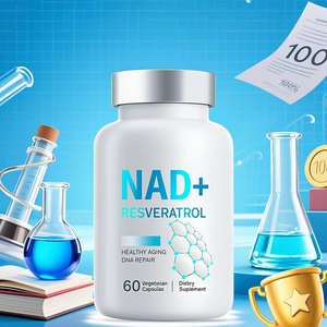 Cápsulas de Suplemento de Productos de Belleza NAD Plus Resveratrol, 60 Unidades, OEM ODM, Certificación GMP, Grado Alimenticio, para Antioxidantes Antienvejecimiento - Product Image 6