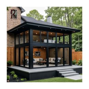 Rising Custom Modern Glass Houses para Villa Jardín al aire libre Casas de vidrio Modern Prefab House Free Standing Retractable Sunroom - Product Image 3