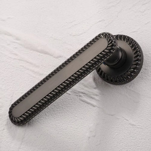 Juego de Manijas de Puerta de Aleación de Zinc con Acabado Níquel Cepillado para Puertas Interiores, Mecanismo de Seguridad Simétrico con Palancas - Product Image 4