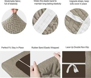قطعتان مسند ظهر عصري قابل للتمدد وأغطية للمقاعد للأرائك والنوم والسكين الجاكنايف أغطية أريكة قماشية قابلة للغسل (90-100 *) - Product Image 4