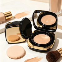 Boîte d'emballage cosmétique recyclable personnalisée avec logo, vide, dorée, pour fond de teint liquide et blush, cylindre de 15g, format voyage