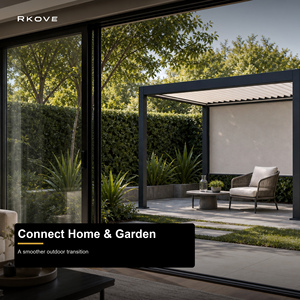 Pergola de jardin motorisée intelligente RKOVE en aluminium avec écran zip, abri de luxe haut de gamme pour patio et jardin extérieur - Product Image 4