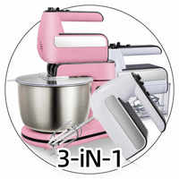 Appareil de cuisine à domicile rose rose 250W Rosapink pâte gâteau batteur à oeufs support de table électrique mélangeur d'aliments à main avec bol mélangeur